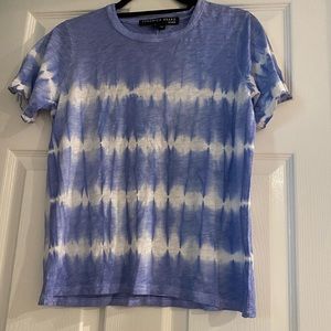 Veronica Beard Lara Crew Tee tie dye Sz S women blue/white
